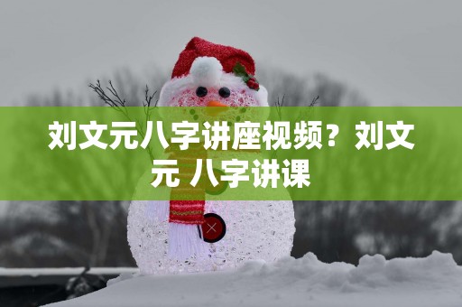 刘文元八字讲座视频？刘文元 八字讲课