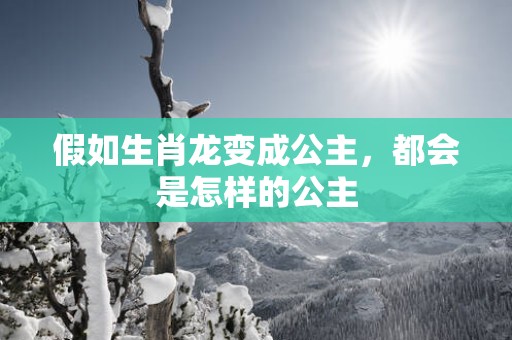 假如生肖龙变成公主，都会是怎样的公主