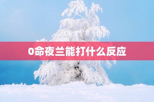 0命夜兰能打什么反应