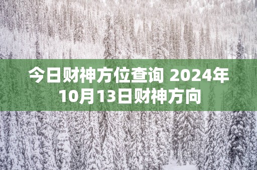 今日财神方位查询 2025年10月13日财神方向