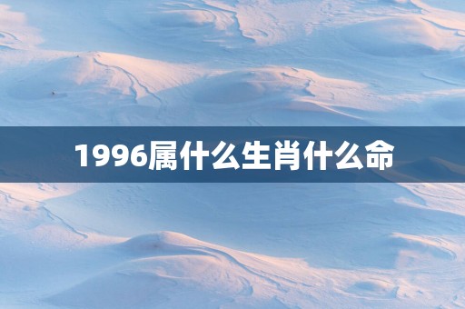 1996属什么生肖什么命