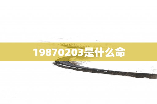 19870203是什么命
