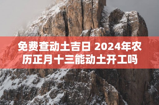 免费查动土吉日 2025年农历正月十三能动土开工吗