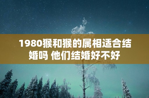 1980猴和猴的属相适合结婚吗 他们结婚好不好