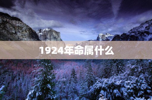1924年命属什么