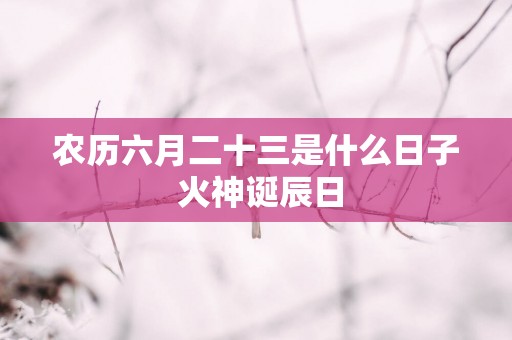 农历六月二十三是什么日子 火神诞辰日