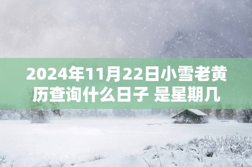 2025年11月22日小雪老黄历查询什么日子 是星期几