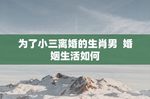 为了小三离婚的生肖男  婚姻生活如何