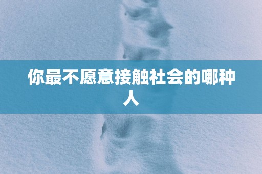 你最不愿意接触社会的哪种人