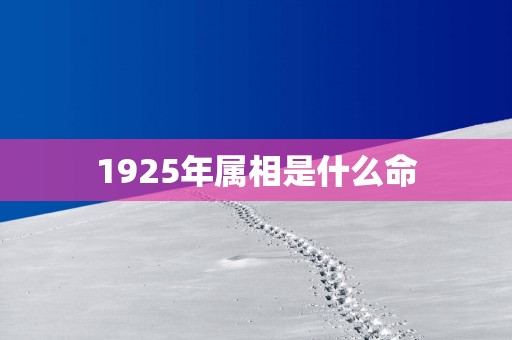 1925年属相是什么命