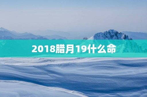 2018腊月19什么命
