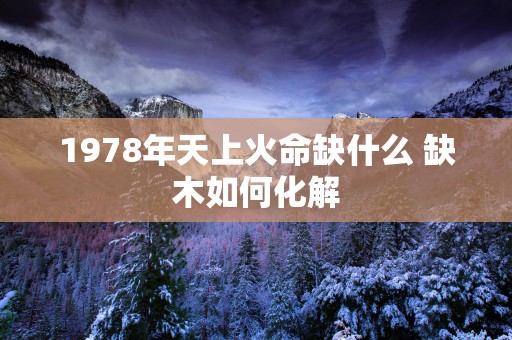 1978年天上火命缺什么 缺木如何化解