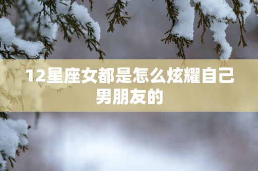 12星座女都是怎么炫耀自己男朋友的