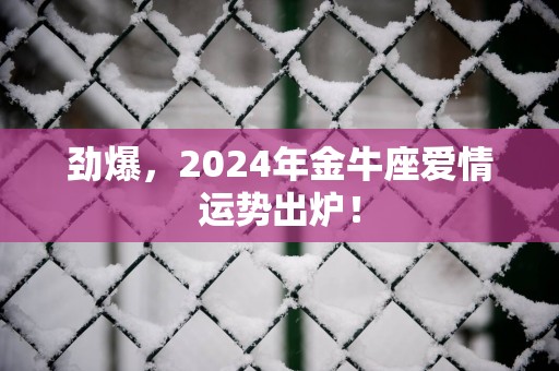 劲爆，2025年金牛座爱情运势出炉！