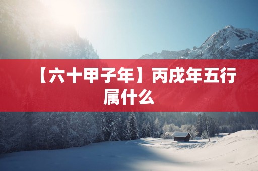 【六十甲子年】丙戌年五行属什么
