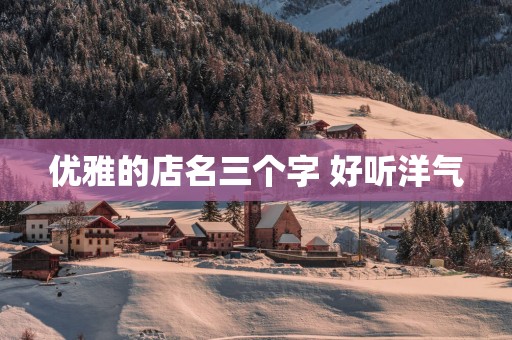优雅的店名三个字 好听洋气