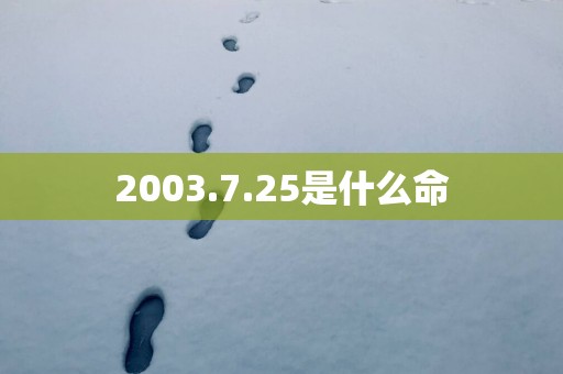 2003.7.25是什么命