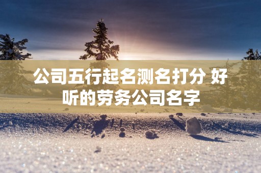 公司五行起名测名打分 好听的劳务公司名字