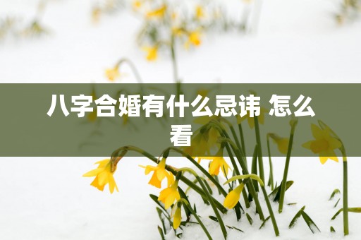 八字合婚有什么忌讳 怎么看