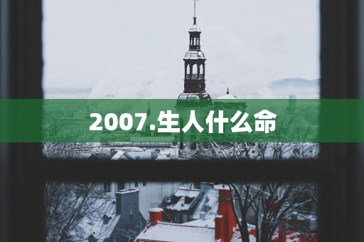2007.生人什么命