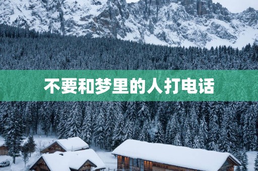 不要和梦里的人打电话