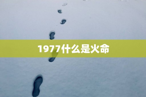 1977什么是火命
