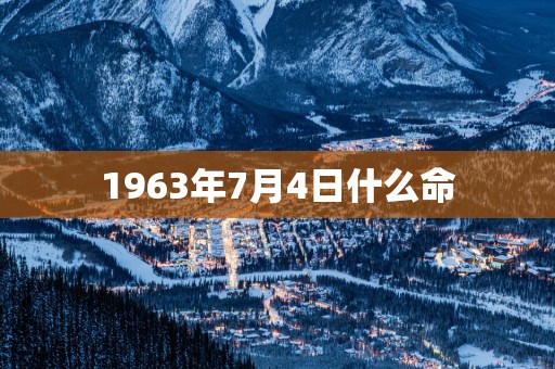 1963年7月4日什么命