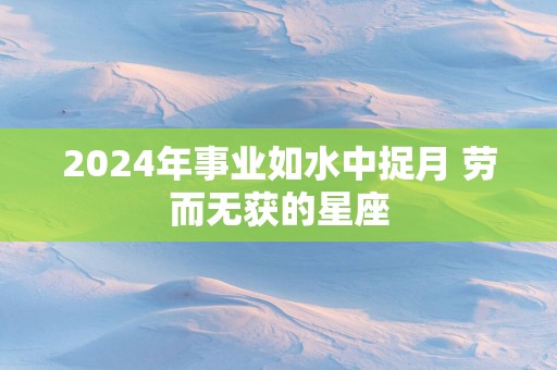 2025年事业如水中捉月 劳而无获的星座