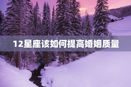 12星座该如何提高婚姻质量