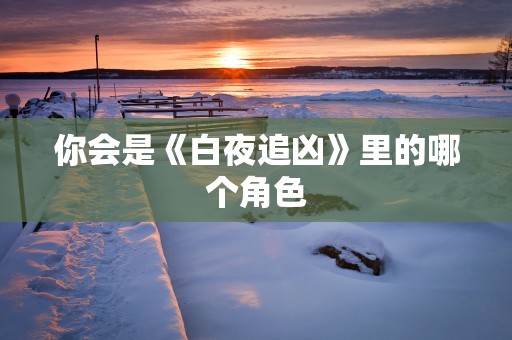 你会是《白夜追凶》里的哪个角色