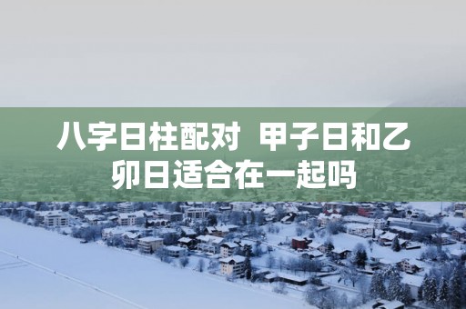 八字日柱配对  甲子日和乙卯日适合在一起吗