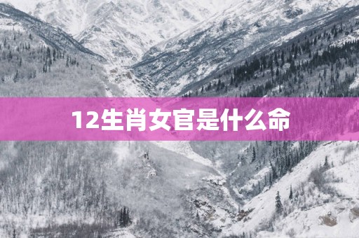 12生肖女官是什么命