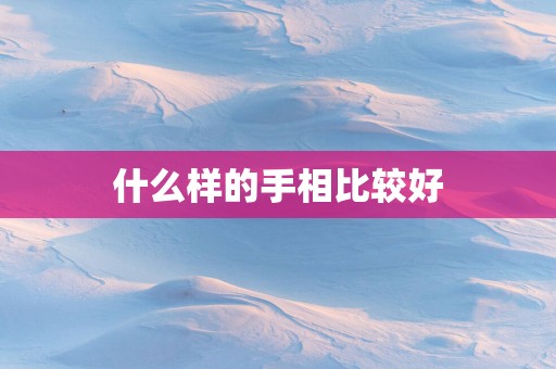 什么样的手相比较好