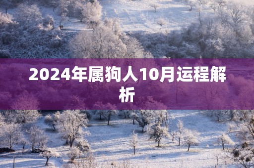 2025年属狗人10月运程解析