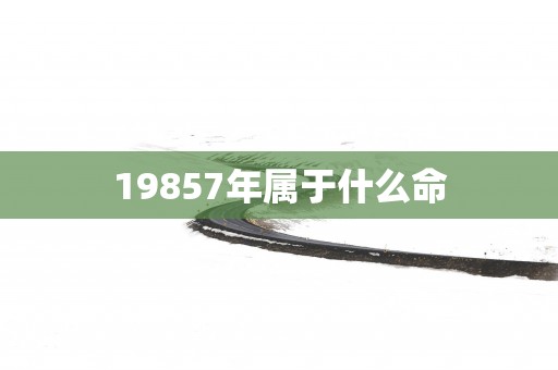 19857年属于什么命