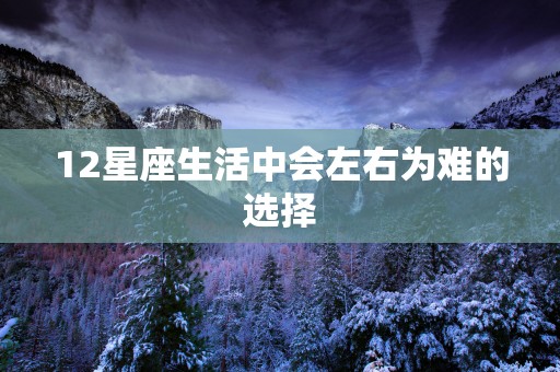 12星座生活中会左右为难的选择