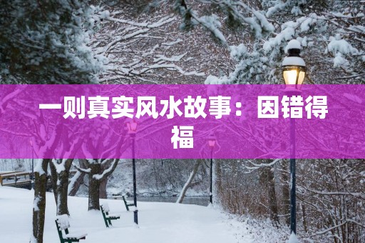 一则真实风水故事：因错得福