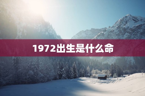 1972出生是什么命