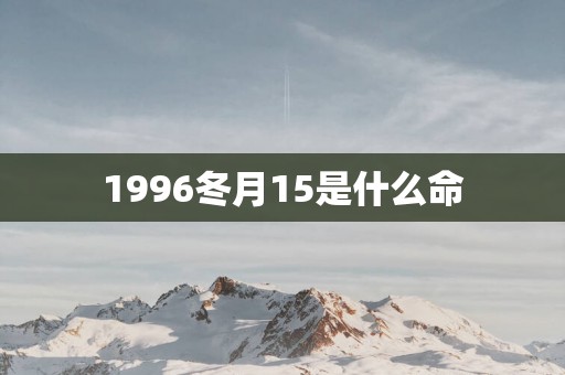 1996冬月15是什么命