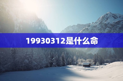 19930312是什么命