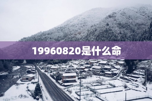 19960820是什么命