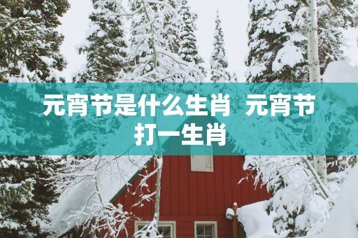 元宵节是什么生肖  元宵节打一生肖