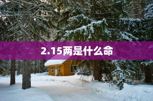 2.15两是什么命