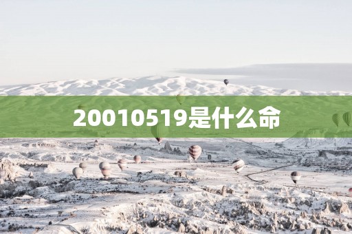 20010519是什么命