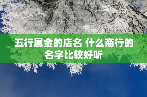 五行属金的店名 什么商行的名字比较好听