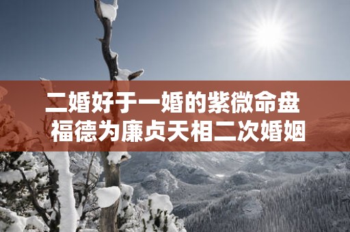 二婚好于一婚的紫微命盘  福德为廉贞天相二次婚姻更美满