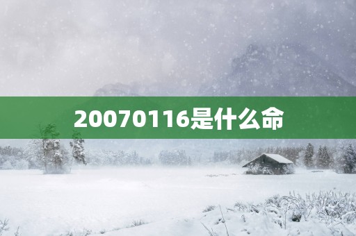 20070116是什么命