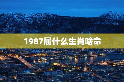 1987属什么生肖啥命