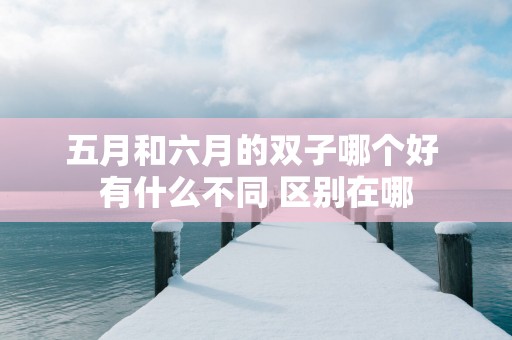 五月和六月的双子哪个好 有什么不同 区别在哪