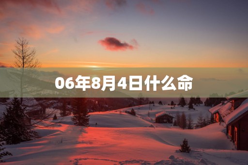 06年8月4日什么命